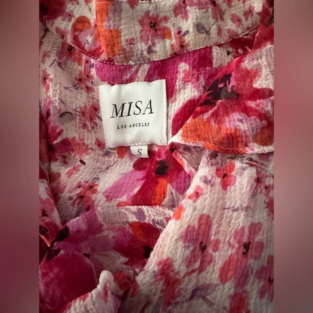 Misa Los Angeles Ilona Tiered Floral Print Dress Size Small